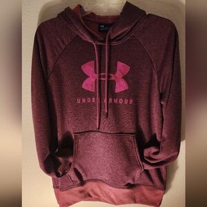 Under Armour Women's Rival Fleece Logo Hoodie Pullover Plum Color Sz M